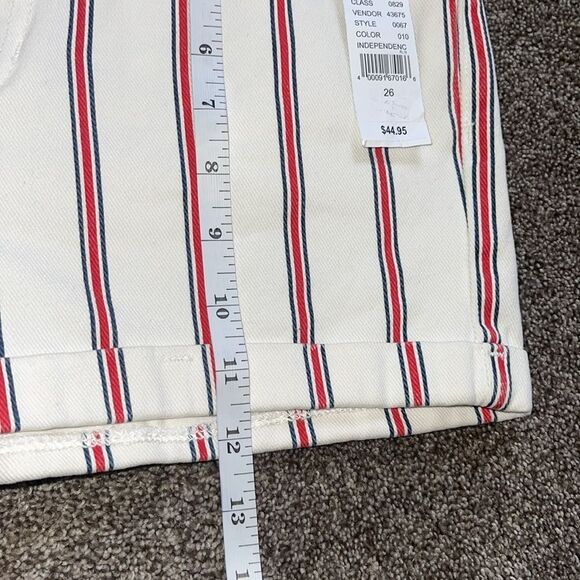 NWT PacSun Los Angeles Shorts Women's 26 White Red Striped Mom Shorts Pockets. - Picture 11 of 12